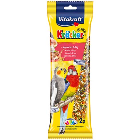 Vitakraft Kracker Cockatiel Bird Food Almonds-Fig 179g