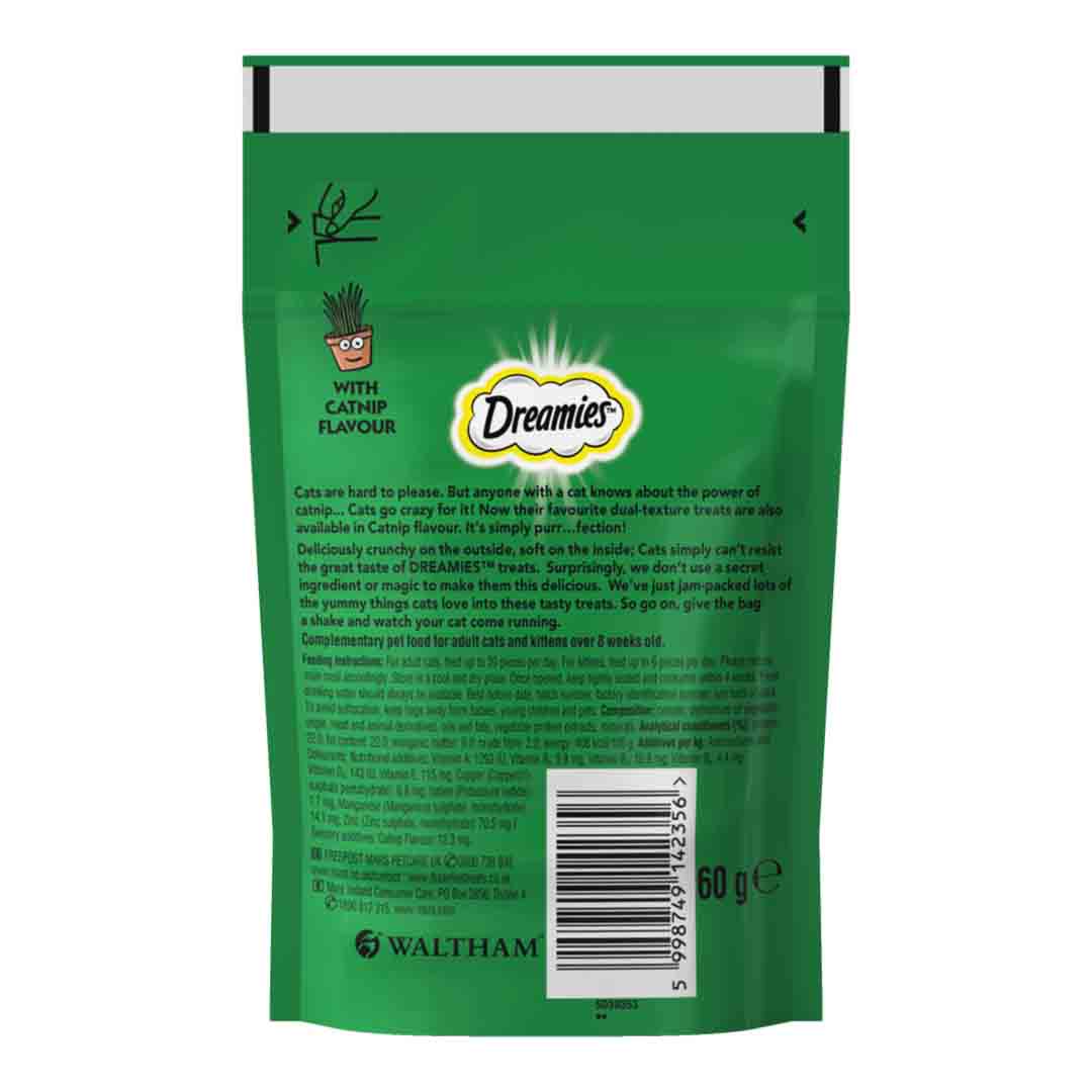 Dreamies Adult 1+ Cat Treats with Catnip, Cat Treats, 60g