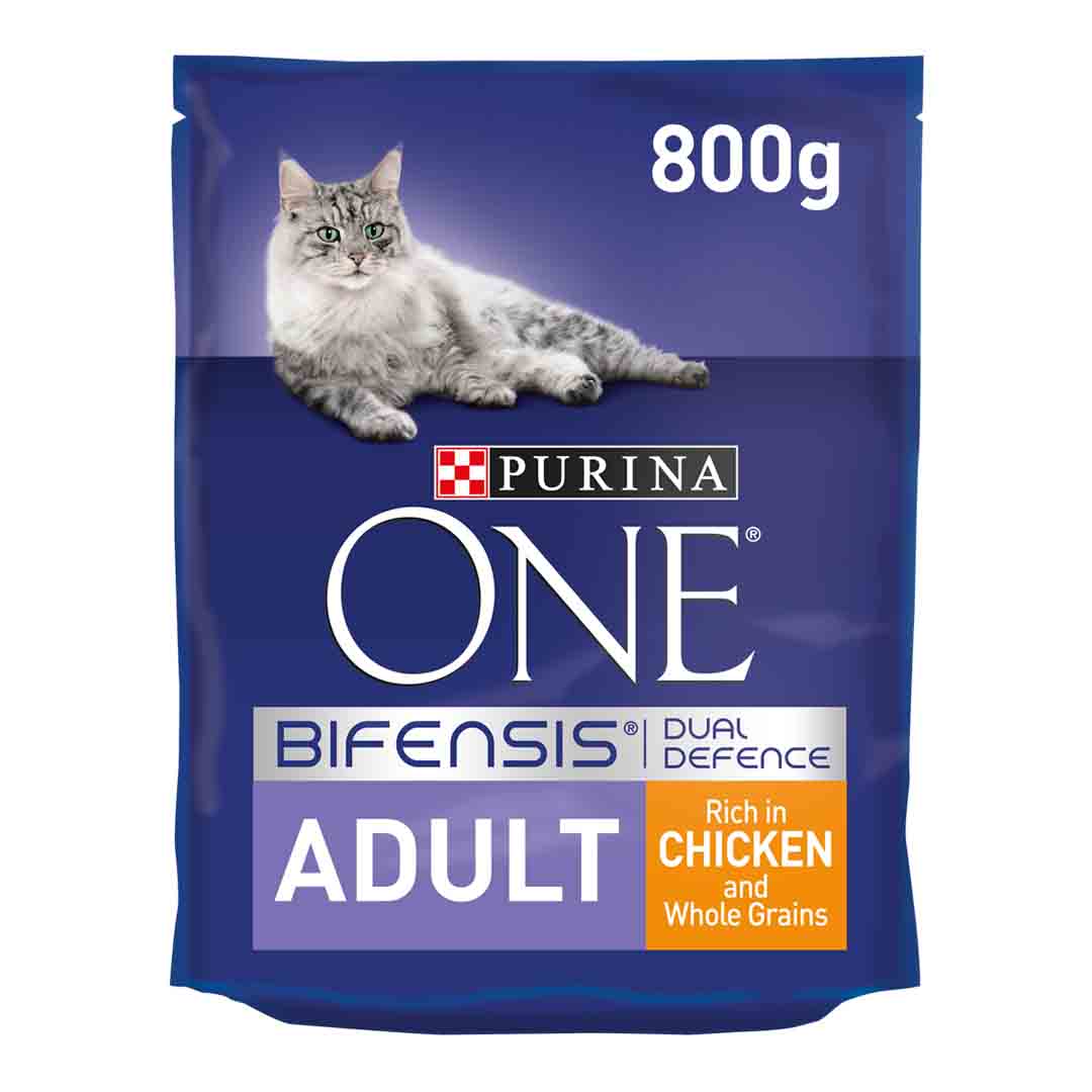 Purina ONE Adult Cat Food Rich in Chicken and Whole Grains 800g
