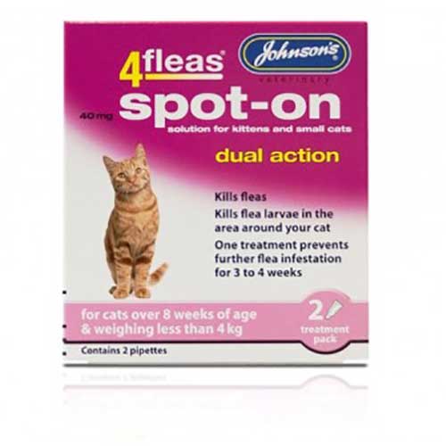Johnsons 4Fleas Spot-On Dual Action for Cats and Kittens less than 4kg