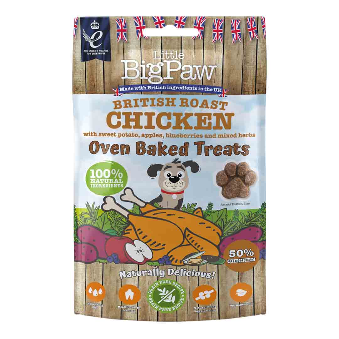 Little Big Paw Roast Chicken Oven Baked Dog Treats 130g