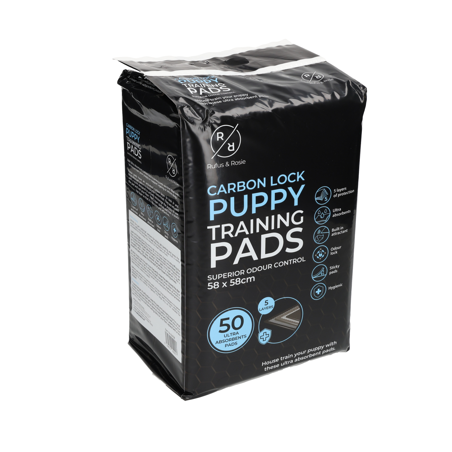 Rufus & Rosie Puppy Pads, Carbon Lock,
