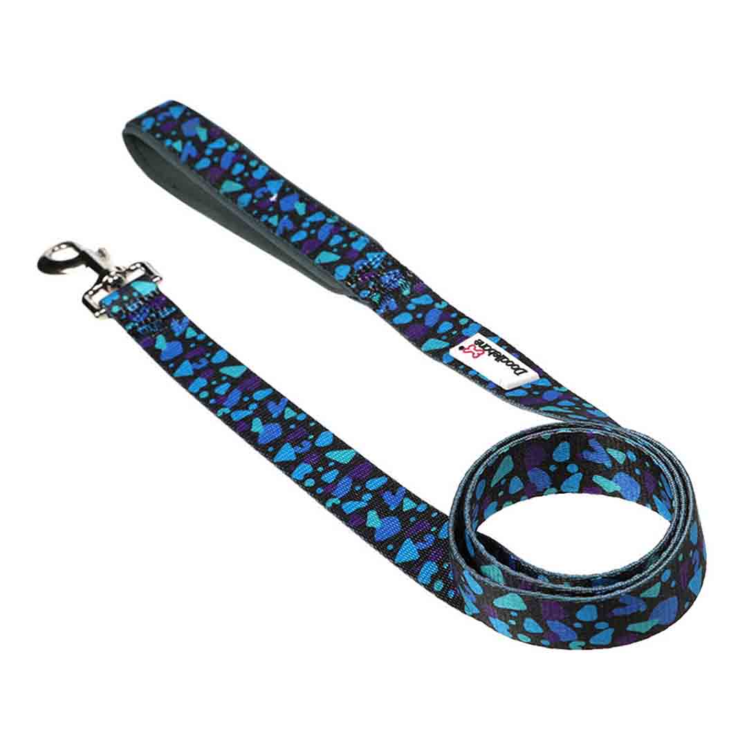 Doodlebone Bold Padded Dog Lead Electric Party 25mm