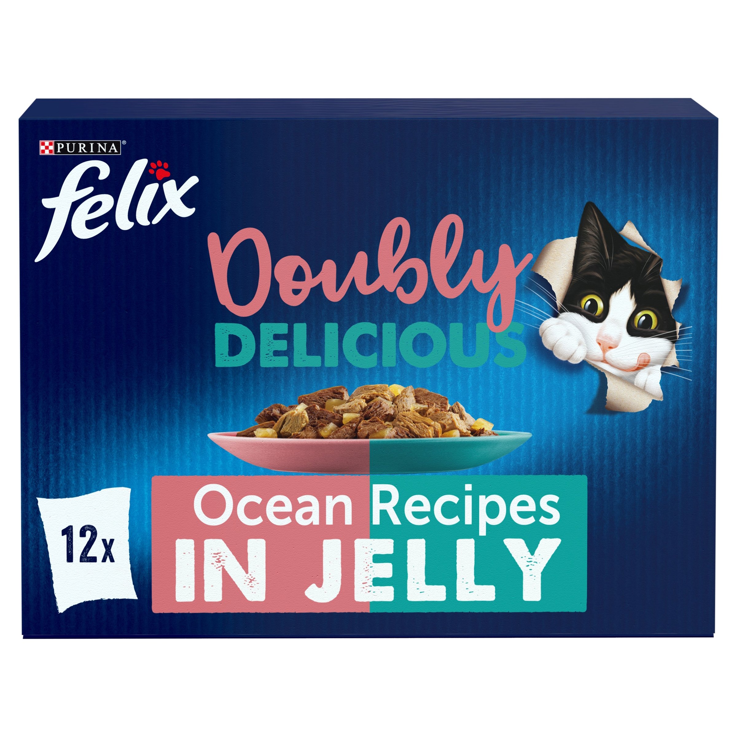 Felix Doubly Delicious Ocean Recipes Wet Cat Food 12x85g