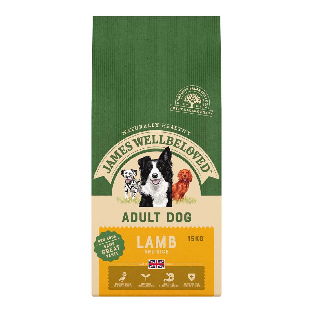 James Wellbeloved Dog Adult Lamb & Rice Dry Dog Food, 15kg