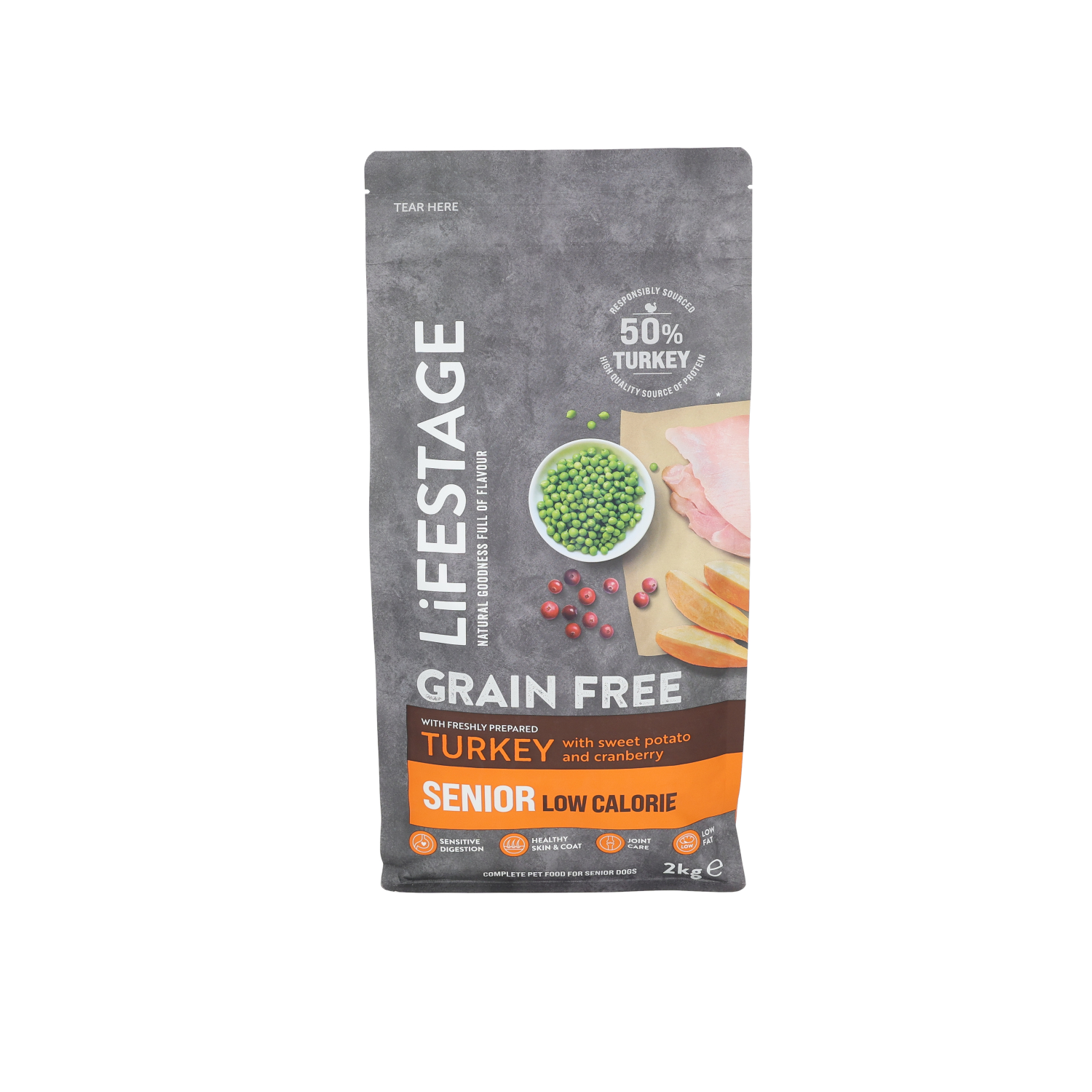 Lifestage Grain Free Senior Dog Food Turkey, Sweet Potato And Cranberry 2kg
