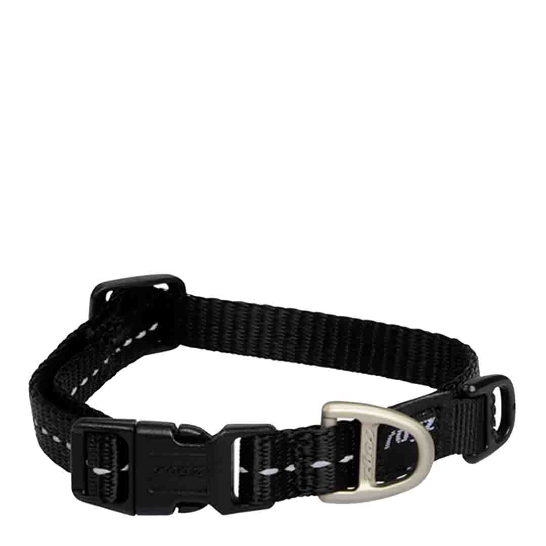 Rogz Black Utility Dog Collar, Small