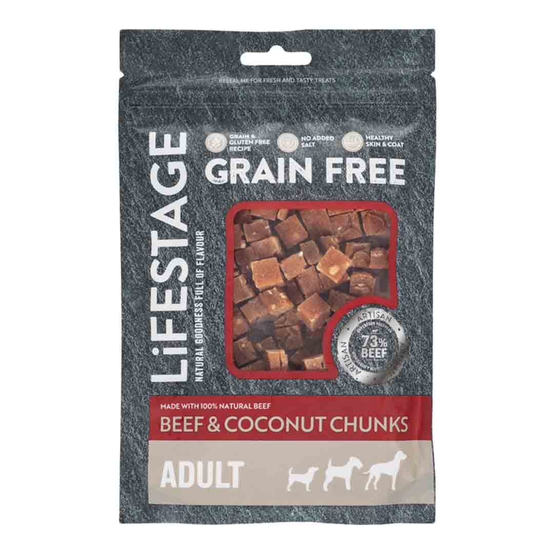 Lifestage Artisan Beef and Coconut Chunks Dog Treats, 80g