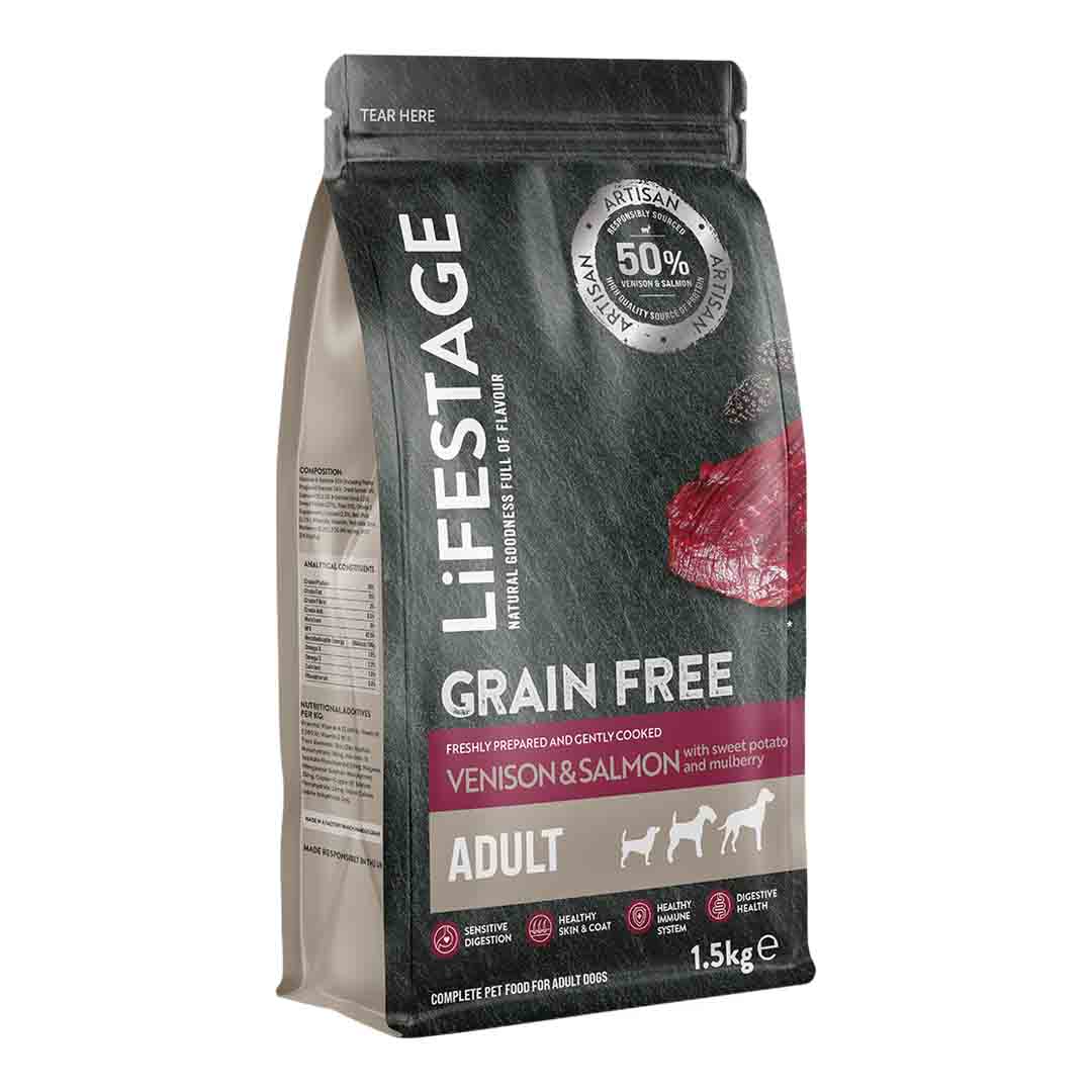Lifestage Grain Free Dog Food Venison, Salmon and Sweet Potato 1.5kg