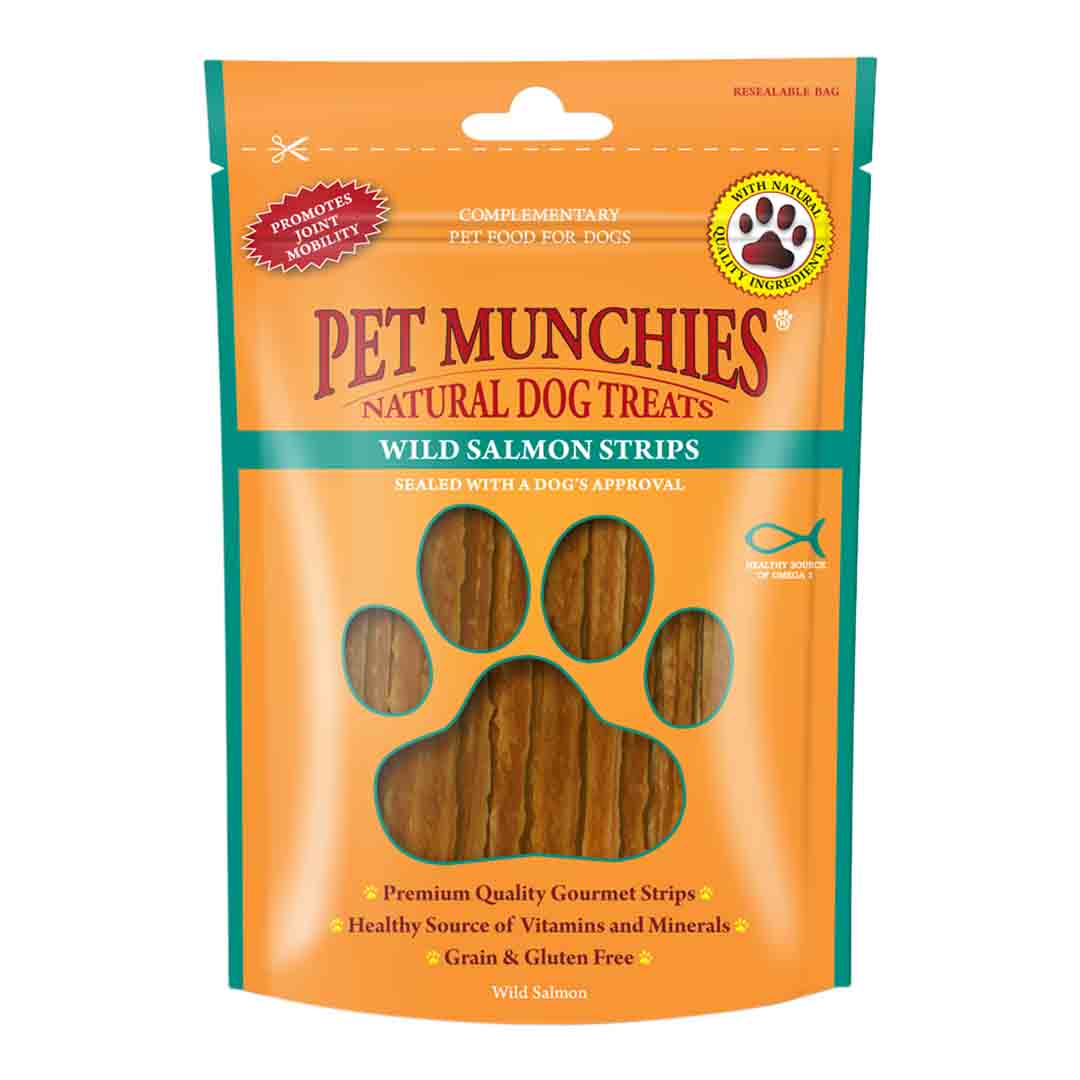 Pet Munchies Wild Salmon Strips Dog Treats, 80g