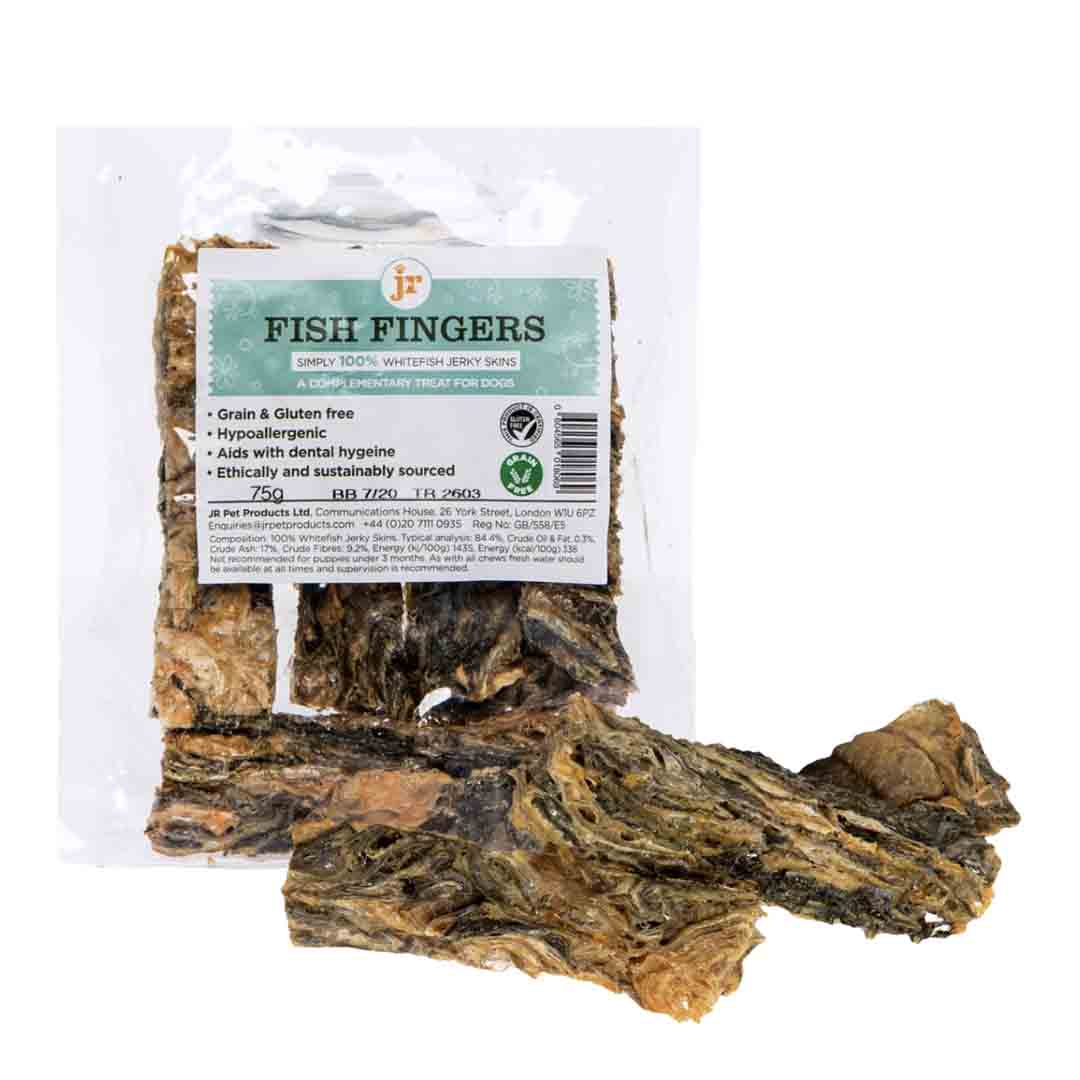 JR Pet Products White Fish Jerky Fingers Dog Treat 75g