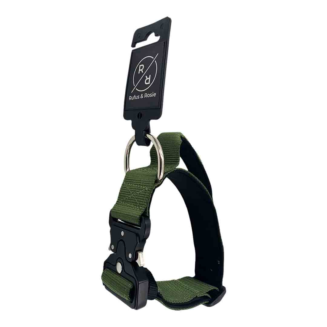 Rufus & Eosie Khaki Handle Dog Collar XS