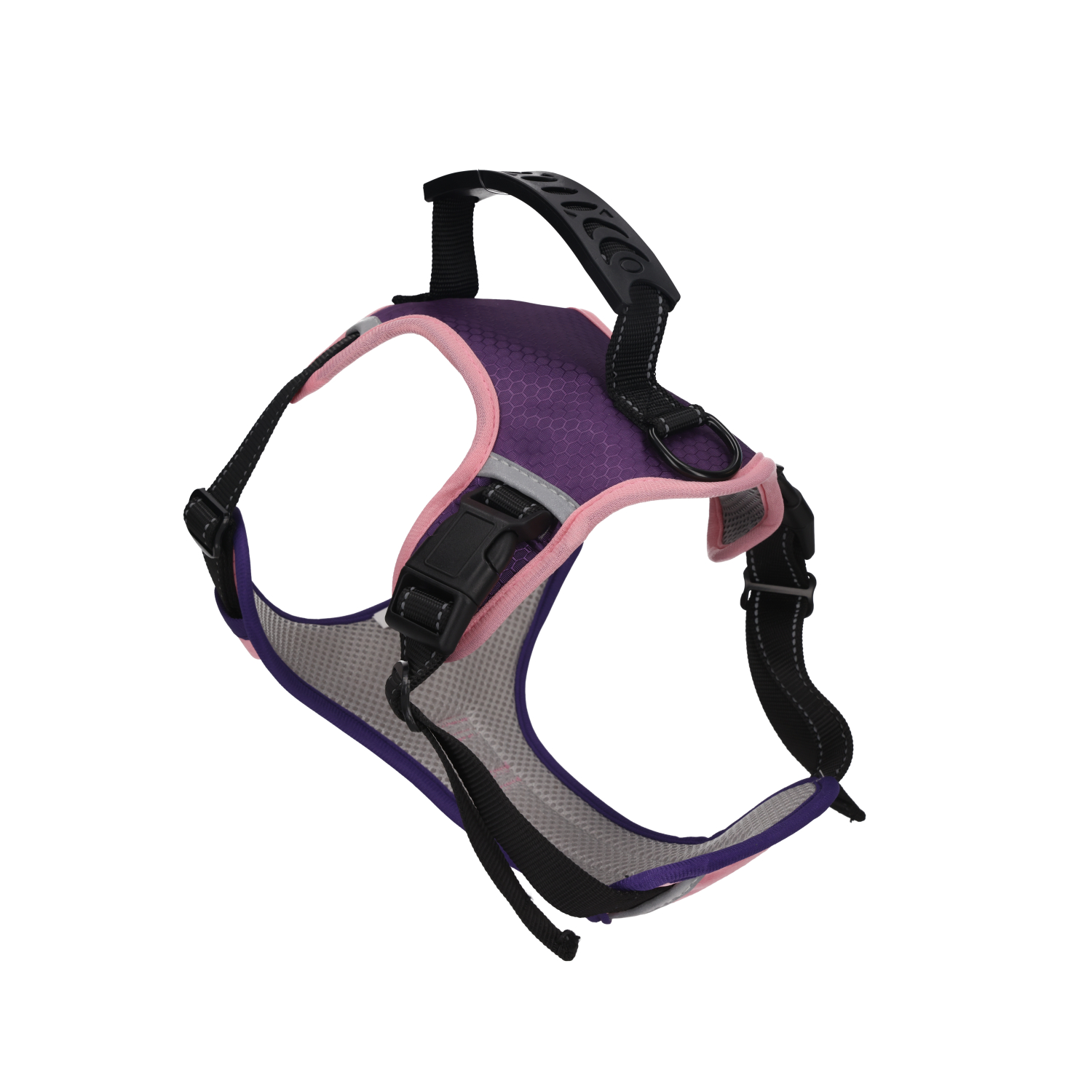 Rufus & Rosie Pink & Purple Anti-Pull Reflective Dog Harness, Large