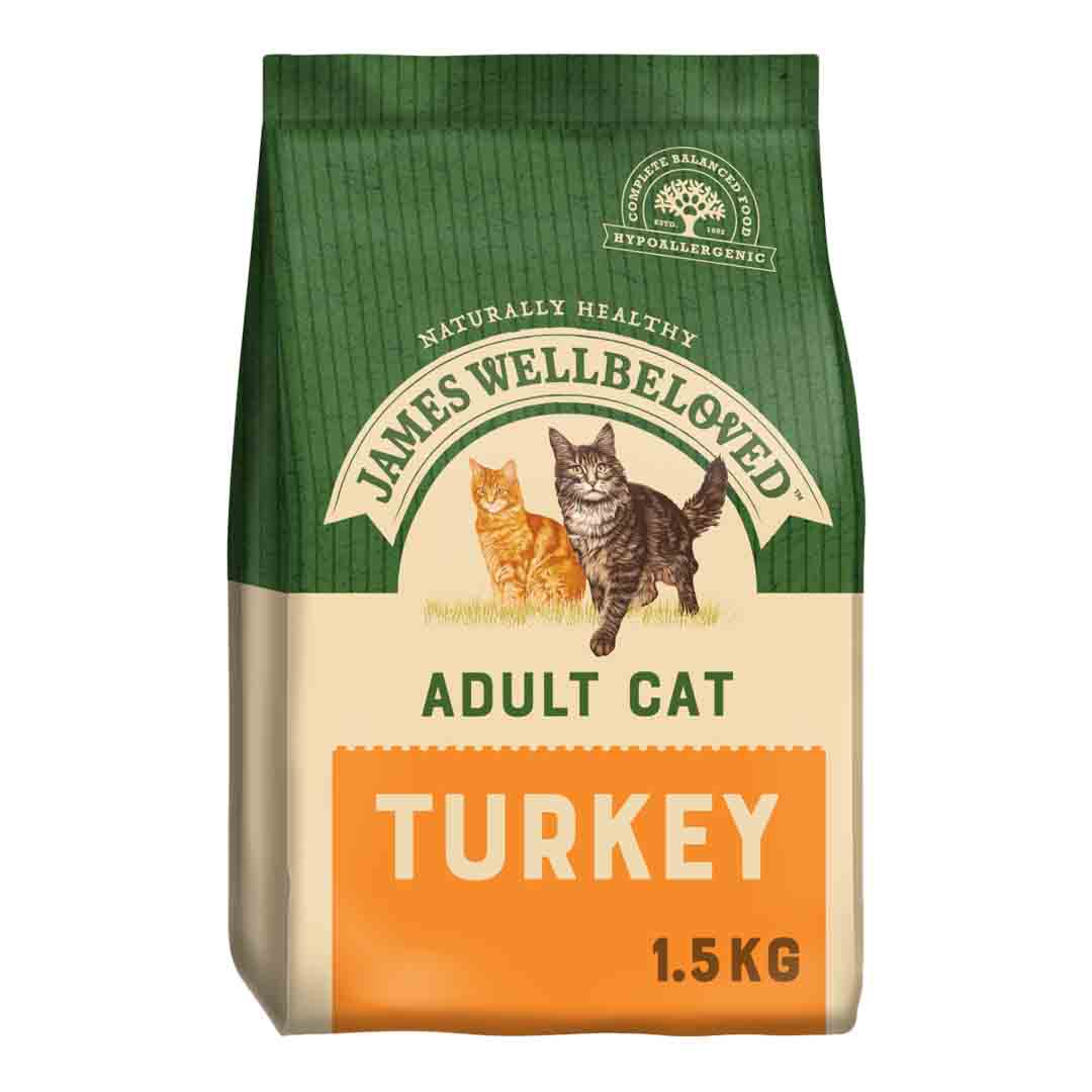 James Wellbeloved Cat Adult Turkey & Rice Dry Cat Food, 1.5kg