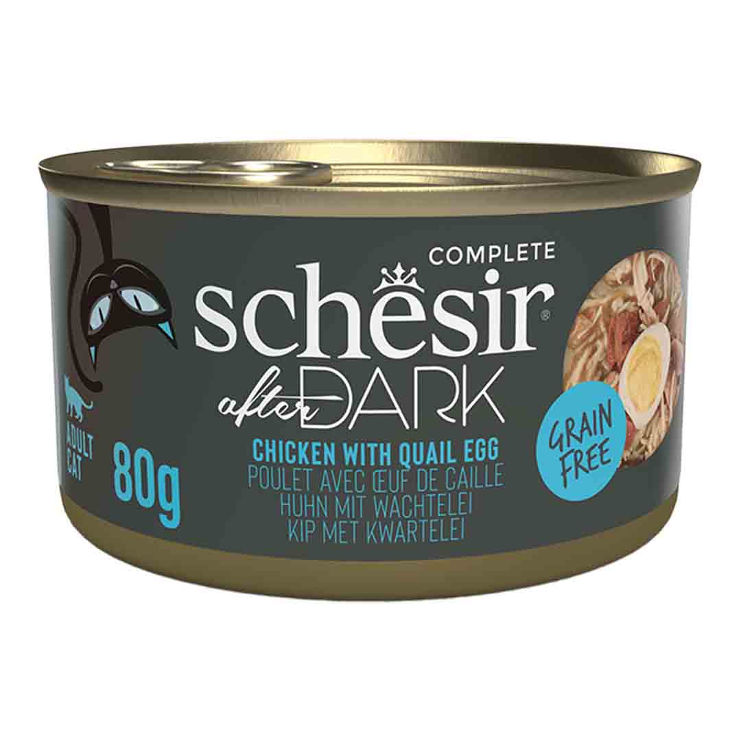 Schesir After Dark Complete Wet Cat Food Chicken & Quail Egg in Fillets 80g