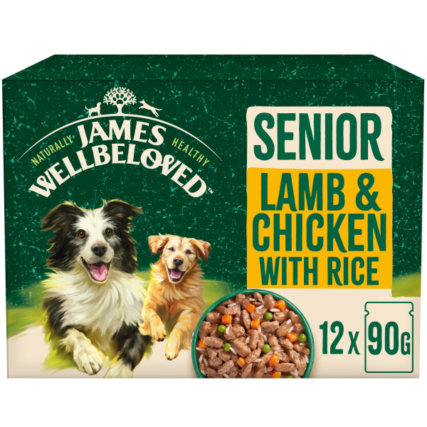 James Wellbeloved Senior Lamb & Chicken in Gravy Pouch Dog Food 12x90g