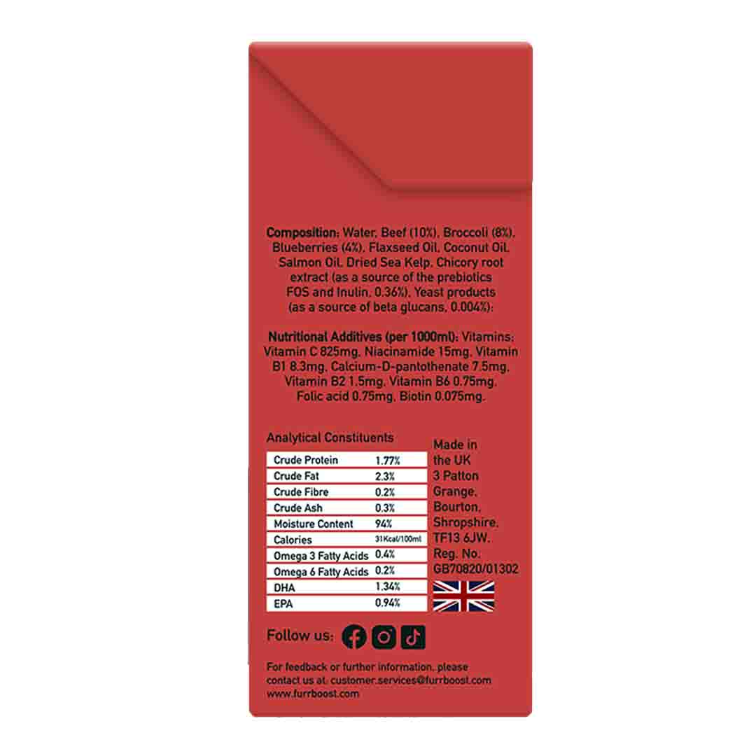 Furr Boost Beef, Broccoli & Blueberry Drink for Dogs, 400ml