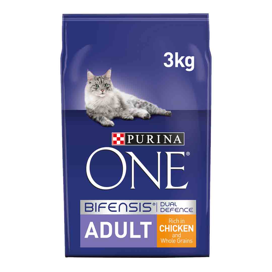 Purina ONE Adult Cat Food Rich in Chicken and Whole Grains 3kg