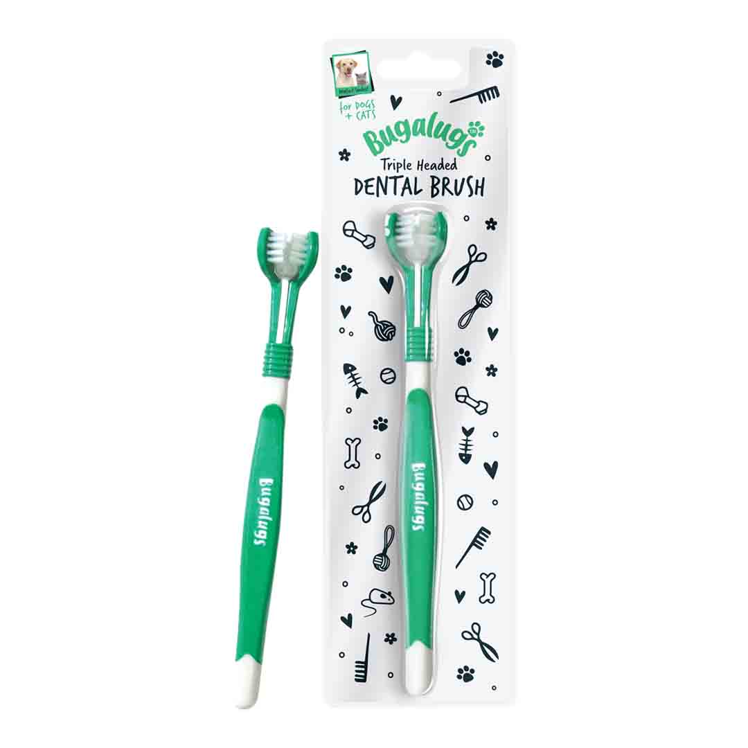 Bugalugs Triple Headed Toothbrush for Dogs