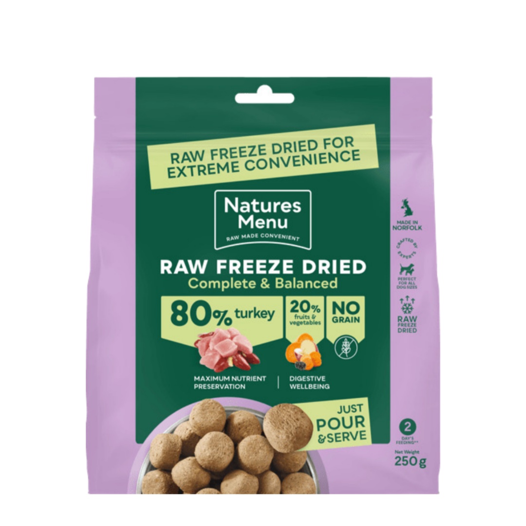 Natures Menu Freeze Dried Turkey Raw Dog Food 250g