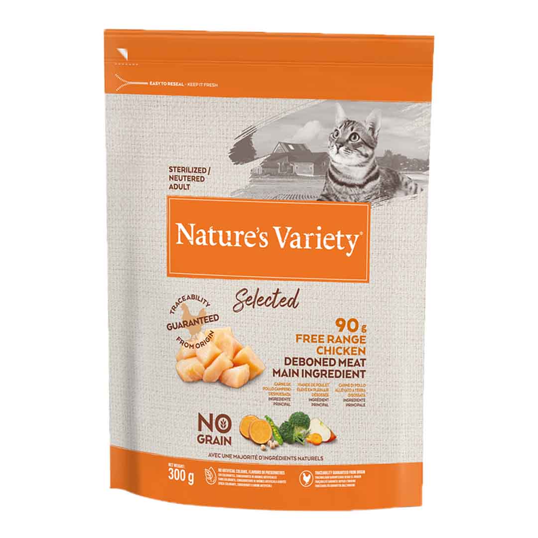 Nature's Variety Selected Dry Adult Sterilised Cat Free Range Chicken Cat Food 300g
