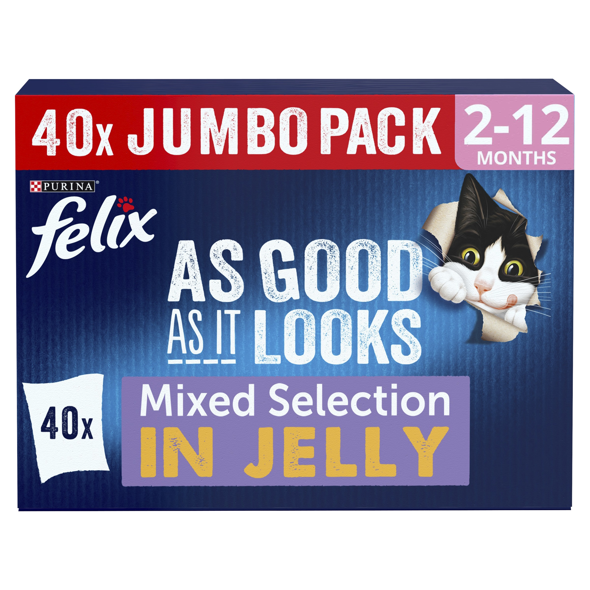 FELIX As Good As it Looks Kitten Mixed in Jelly Wet Cat Food 40x85g
