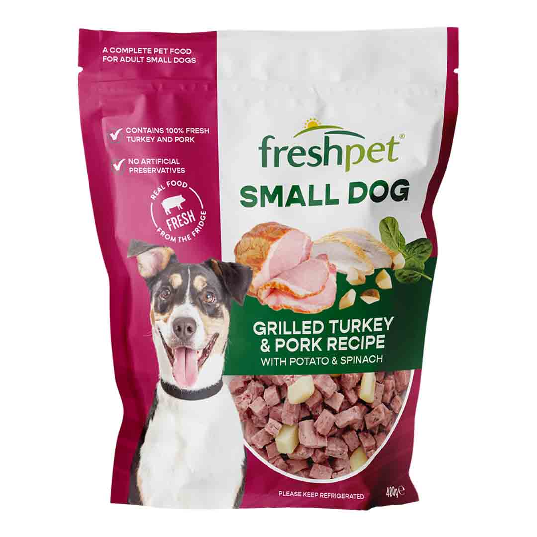 Freshpet Small Dog Grilled Turkey & Pork With Potato & Spinach Fresh Dog Food 400g