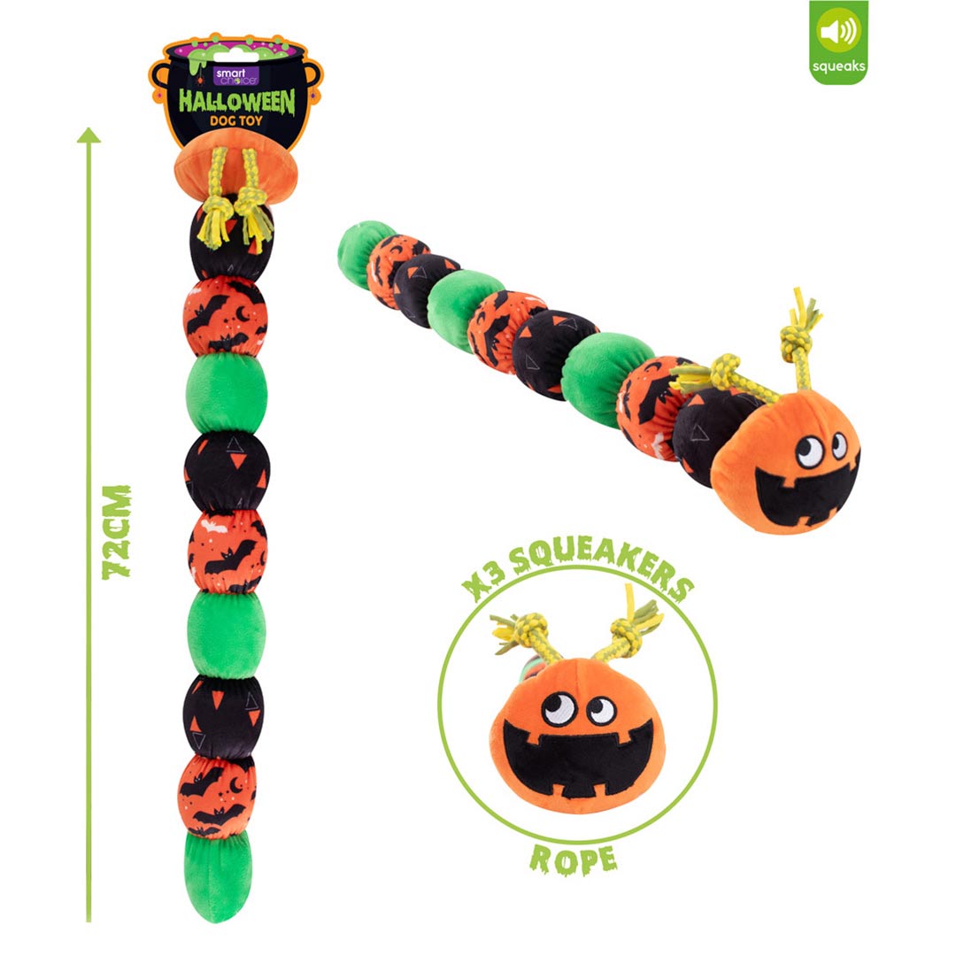 Jollyes Pets Spooky Giant Caterpillar Halloween Dog Toy