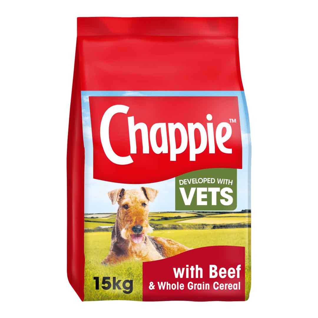 Chappie Dry Dog Food with Beef And Wholegrain Cereal 15kg