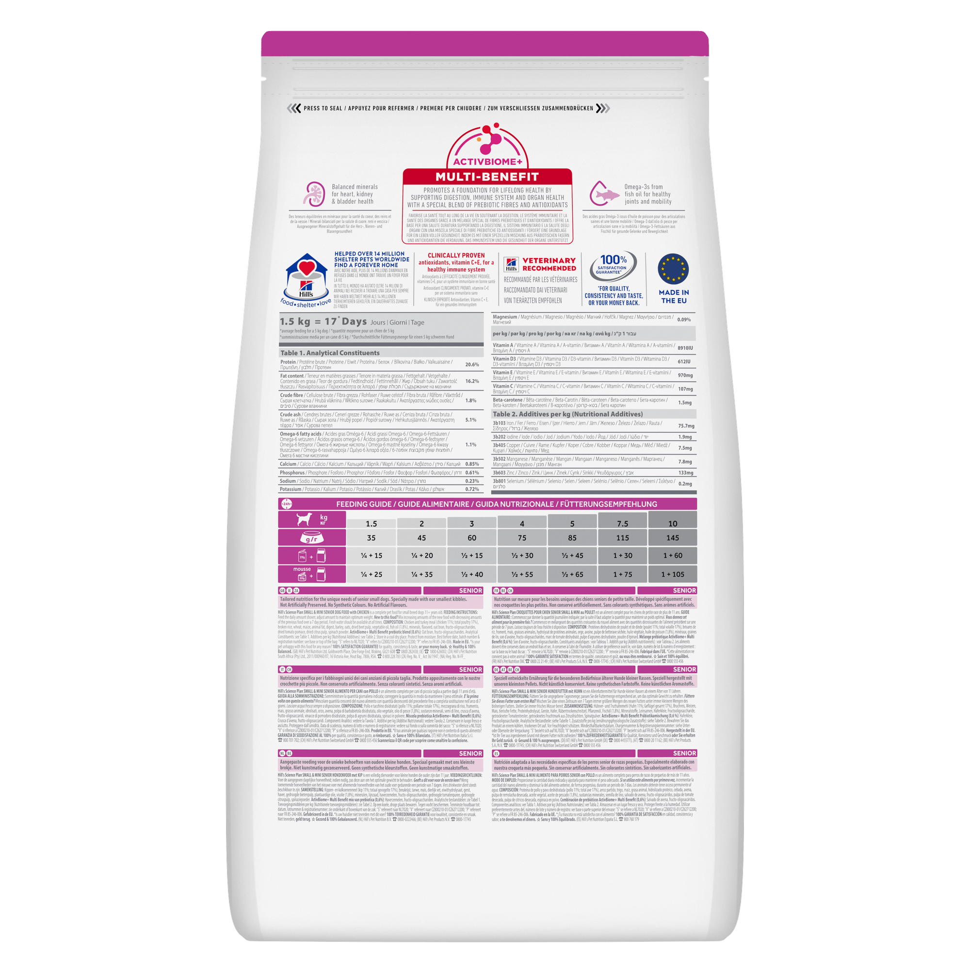 Hill's Science Plan Senior Small & Mini Dry Dog Food Chicken Flavour 1.5kg