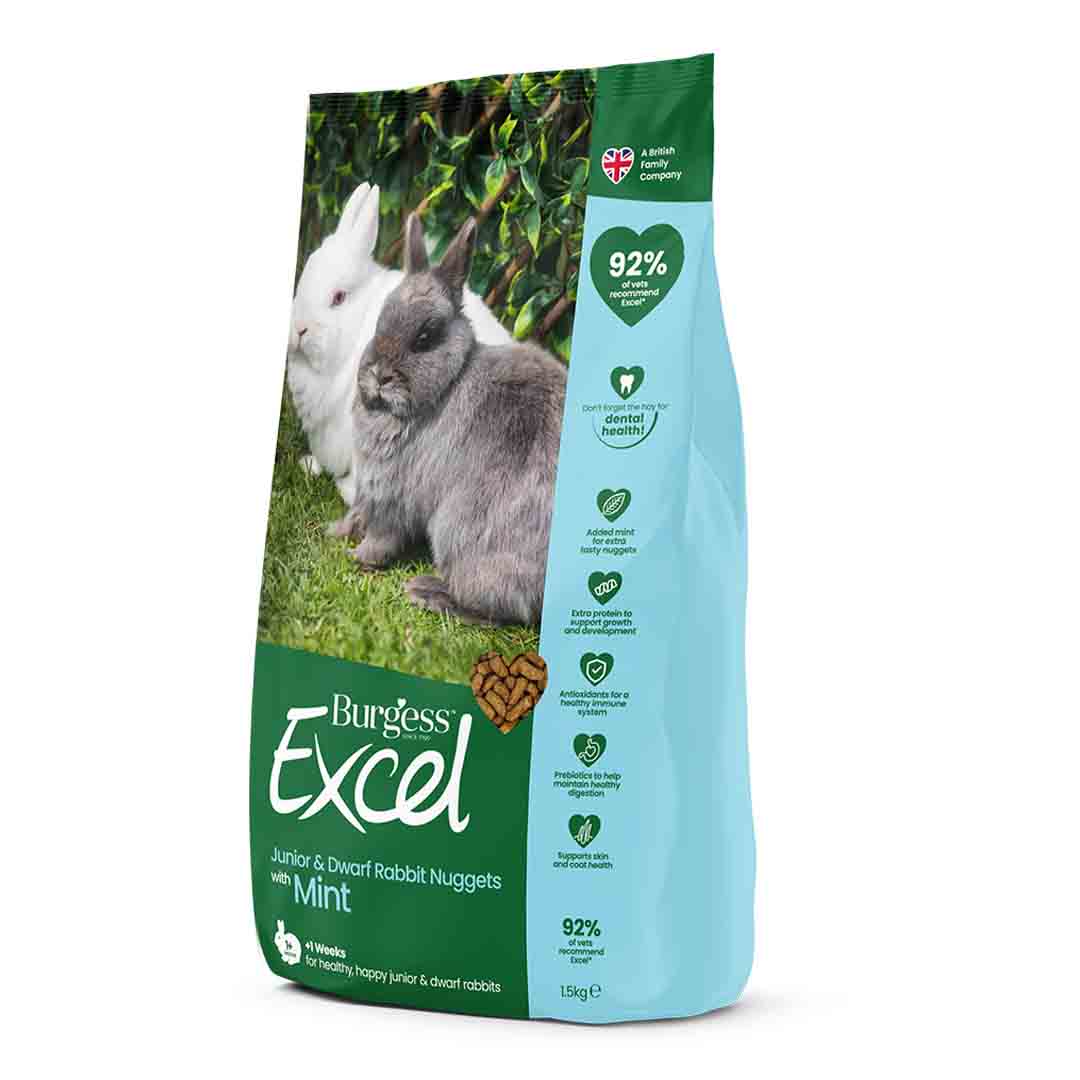 Burgess Excel Junior & Dwarf Rabbit Food, 1.5kg