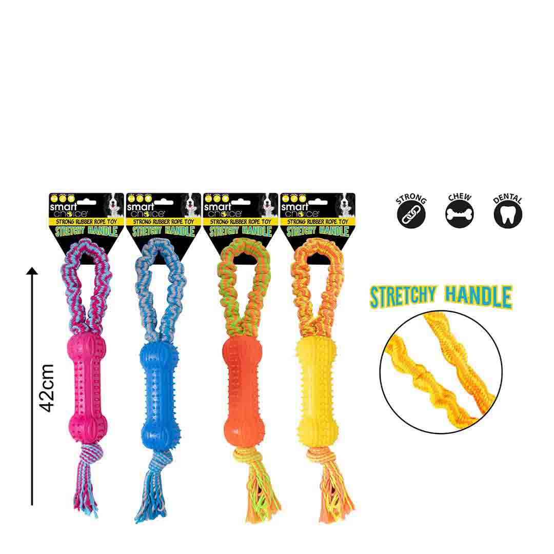 Smart Choice Stretchy Rope & Rubber Tug Toy Single