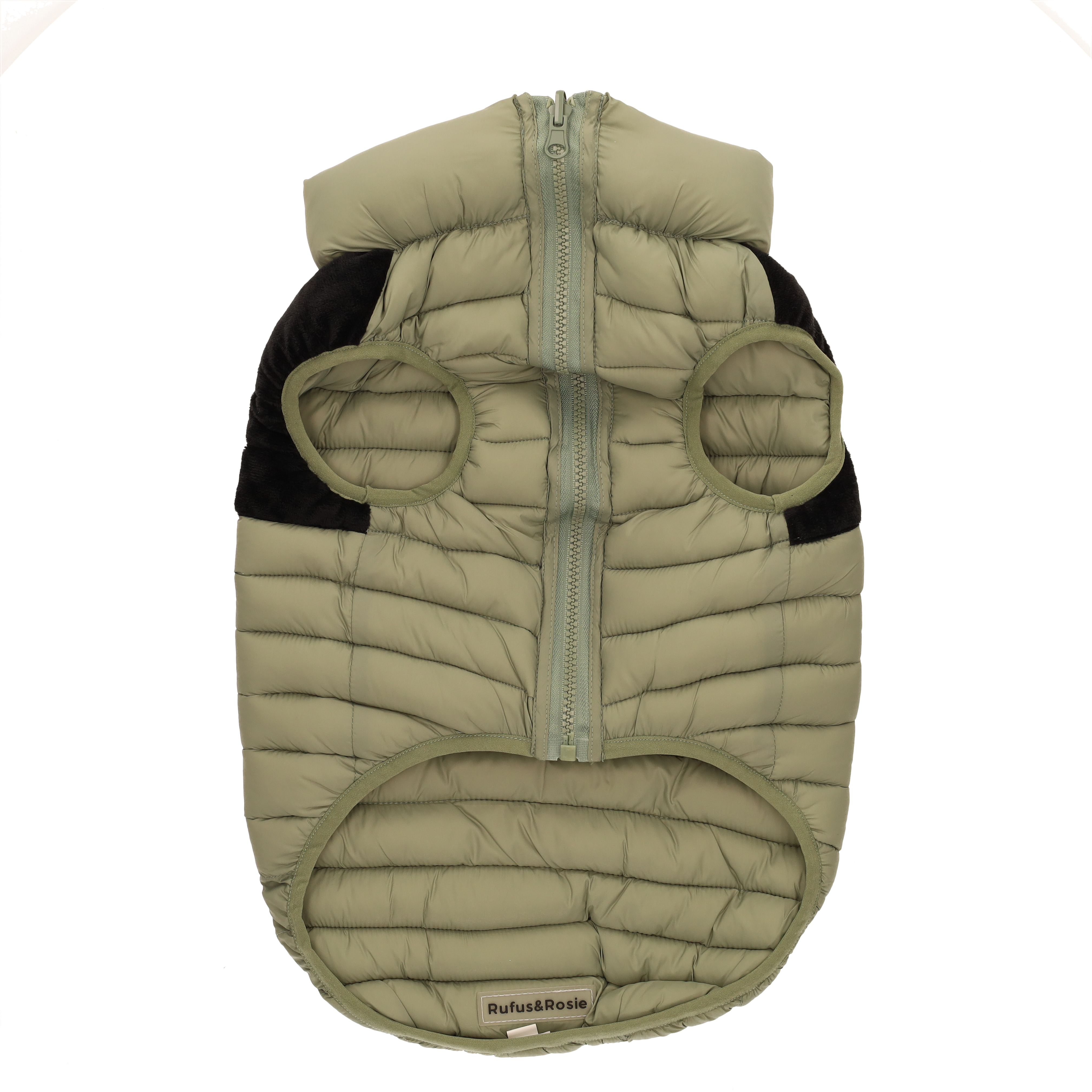 Rufus & Rosie Dog Puffer Jacket Green M Plus