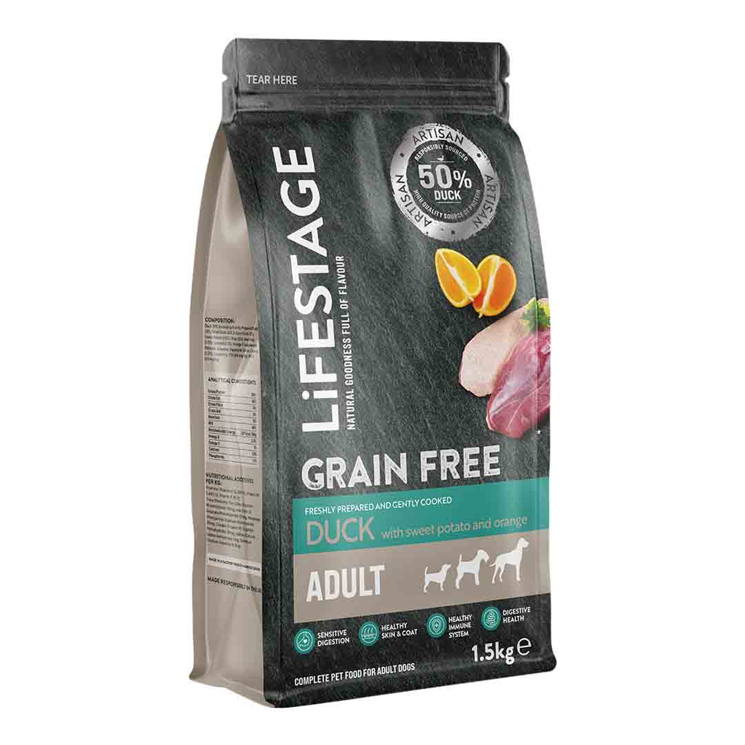 Lifestage Grain Free Duck with Sweet Potato Dog Food 1.5kg