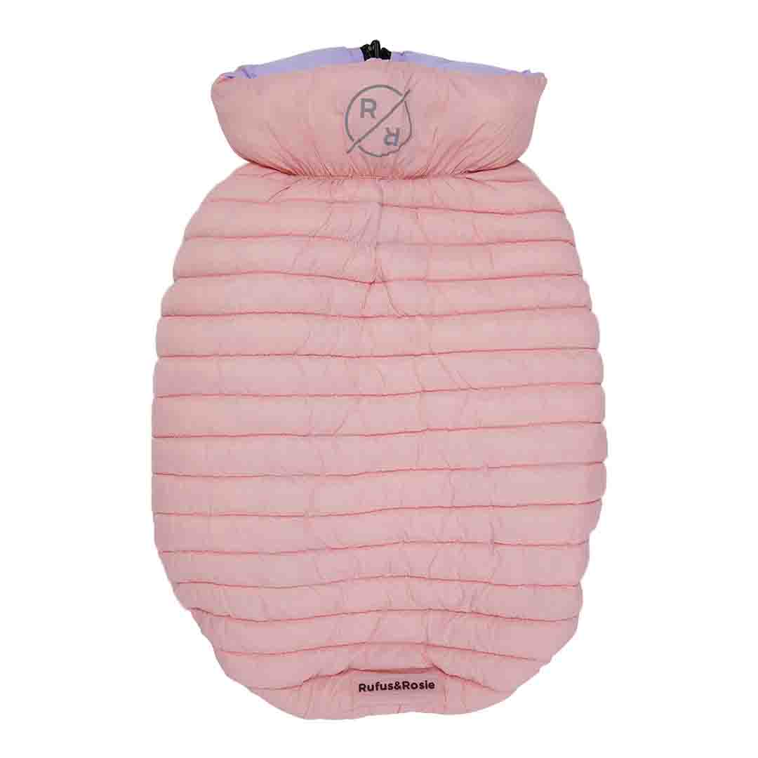 Rufus & Rosie Pink Reversable Puffer Jacket, Medium Dog Coat