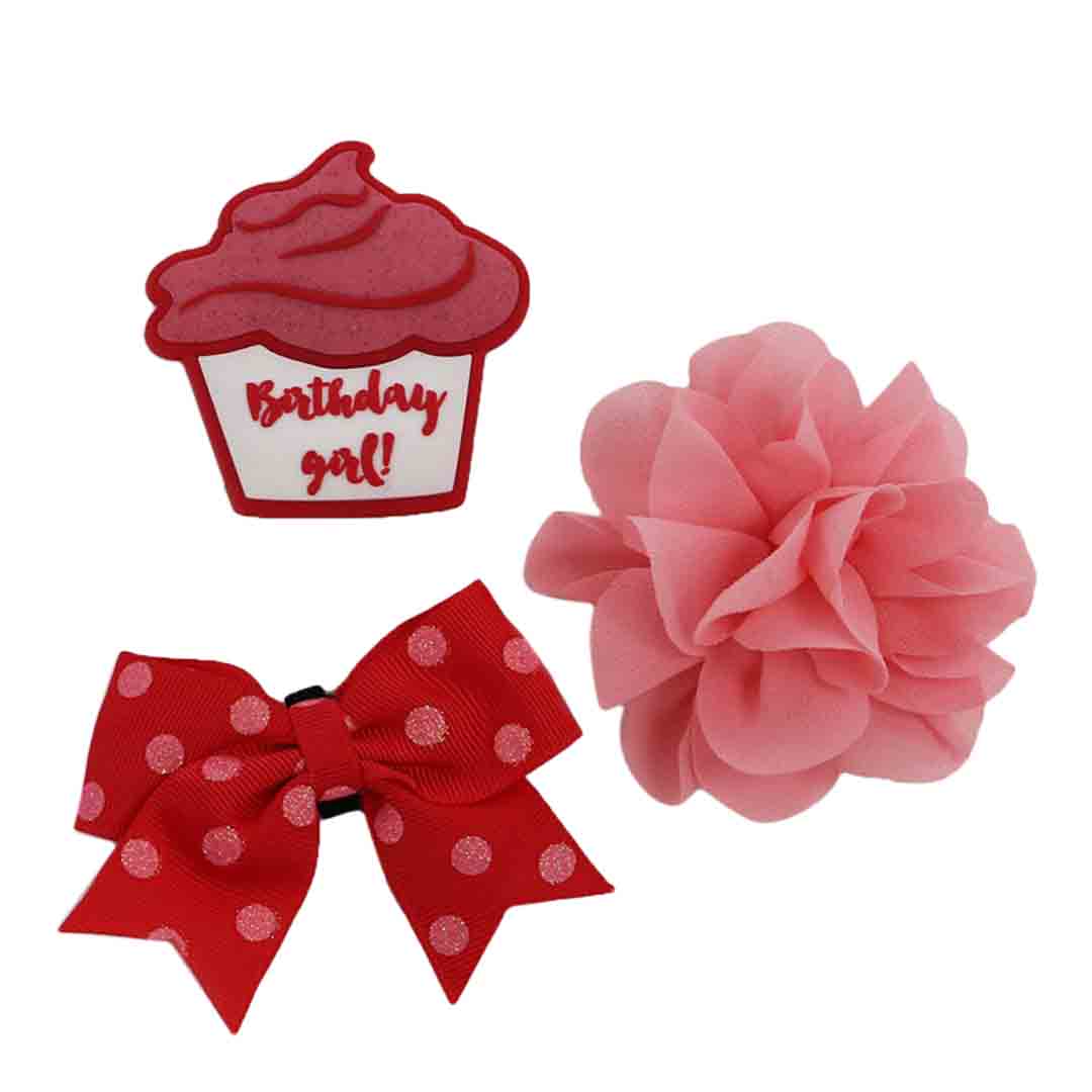 Ancol 'Its My Birthday' Pink Pet Collar Accessories, 3 Pack
