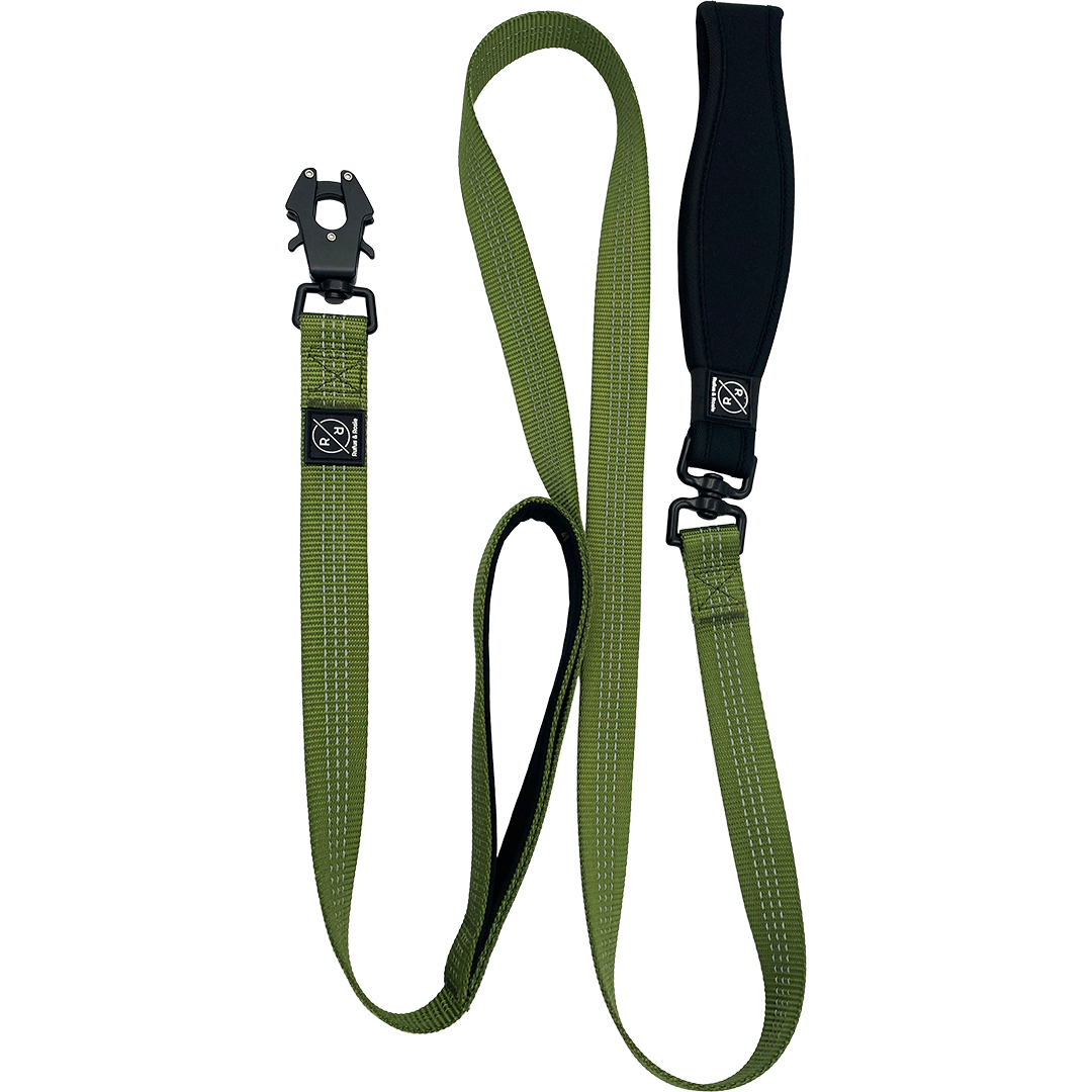 Hem & Boo Neoprene Dog Lead Khaki