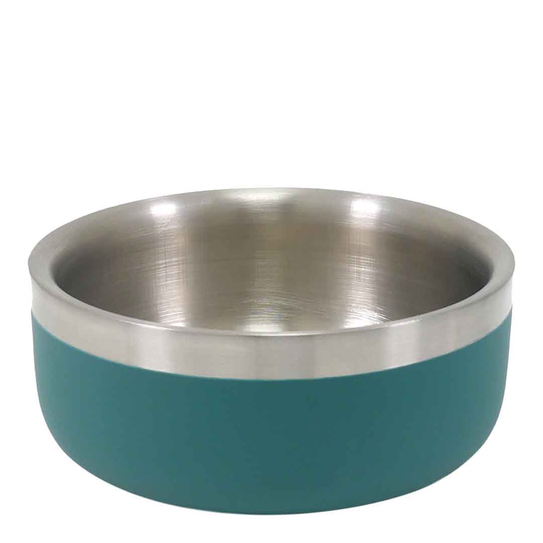 Rosewood Teal Double Wall Pet Bowl, 350ml 
