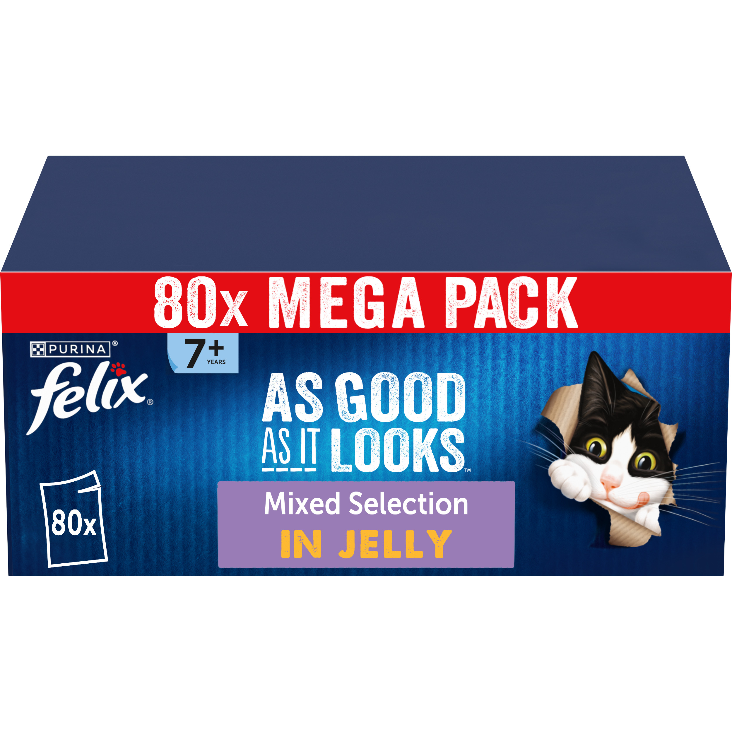 Felix As Good As it Looks Senior 7+ Meat in Jelly Wet Cat Food 80x85g