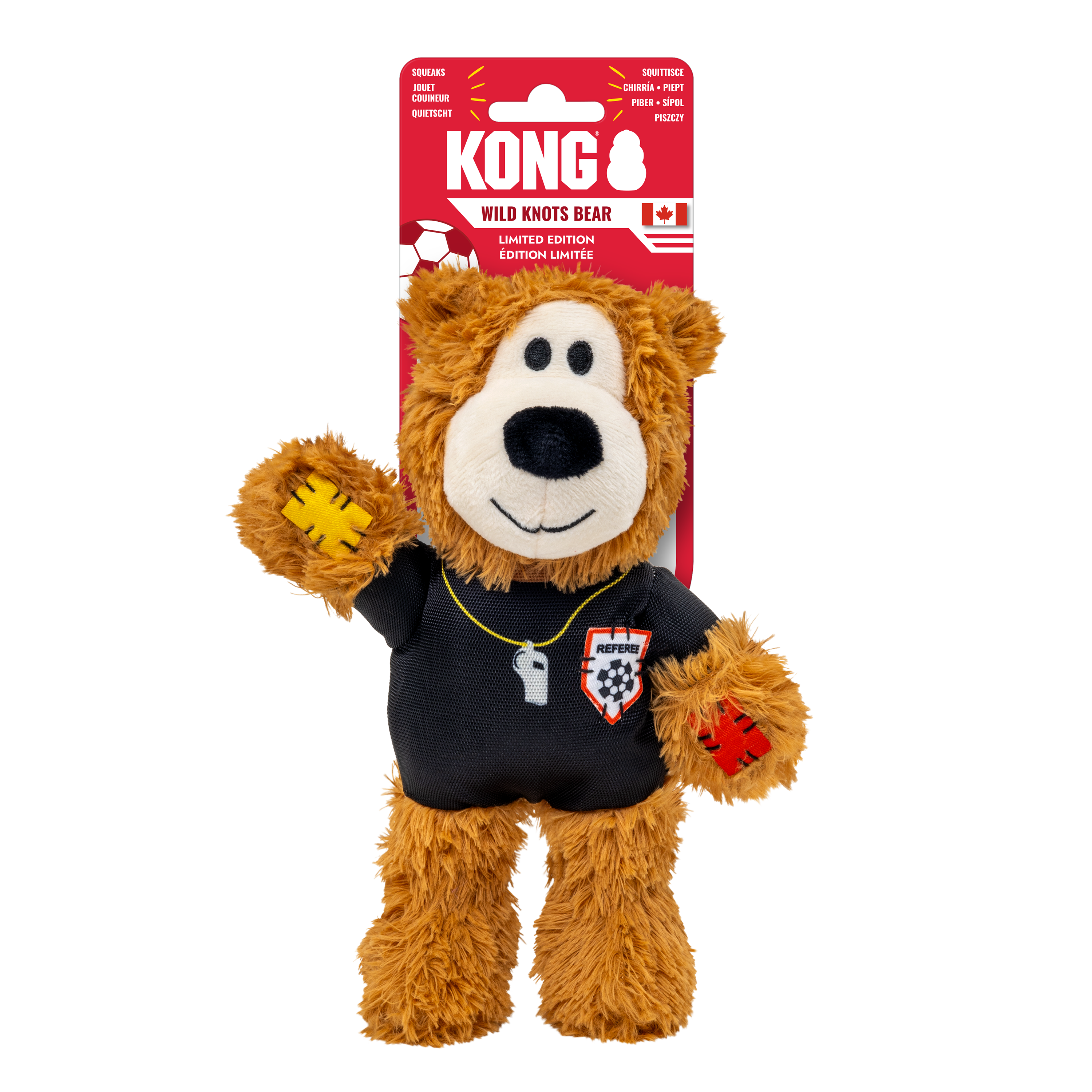 KONG Wild Knots Sport Referee Bear Dog Toy Medium