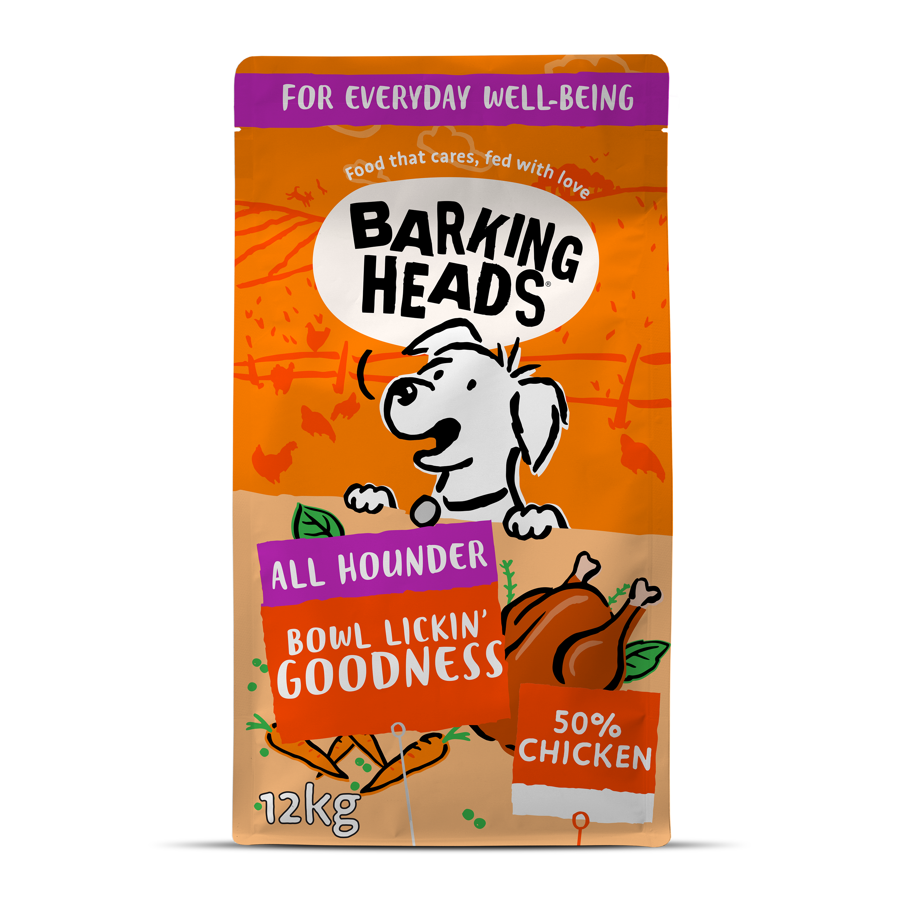 Barking Heads All Hounder Bowl Lickin Goodness Chicken Dry Dog Food, 12kg