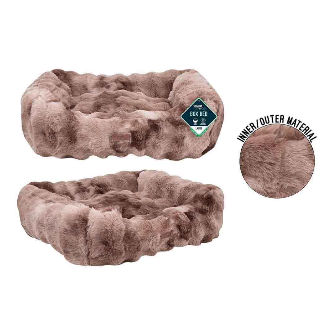 World of Pet Faux Fur Square Pet Bed Large