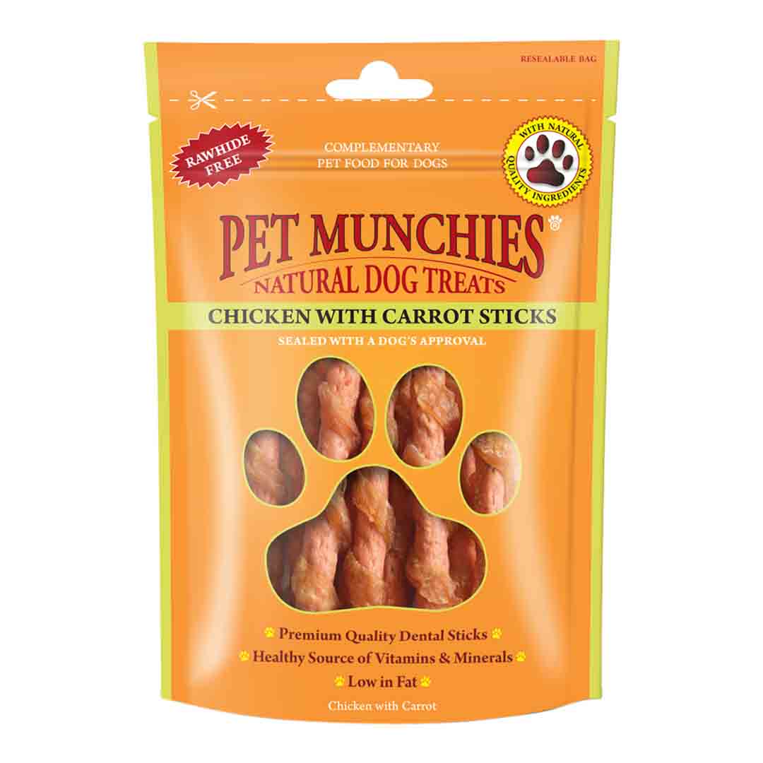 Pet Munchies Chicken with Carrot Sticks Dog Treats, 90g
