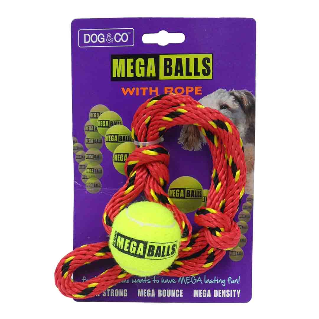 Mega Ball On Rope Dog Toy, 1.8 inches