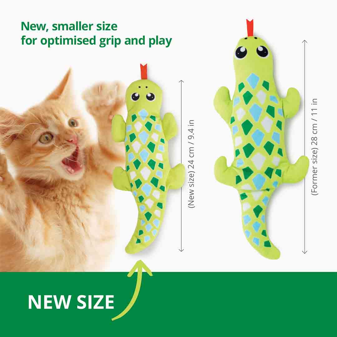 Catit Electronic Mini Groovy Gecko Cat Toy, Green