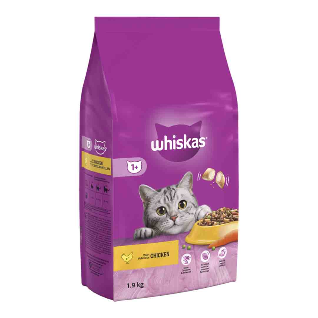 Whiskas Adult Dry Cat Food with Chicken, 1.9kg
