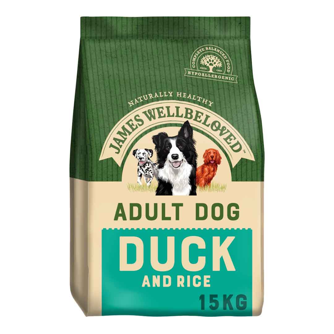 James Wellbeloved Dog Adult Duck & Rice Dry Dog Food, 15kg