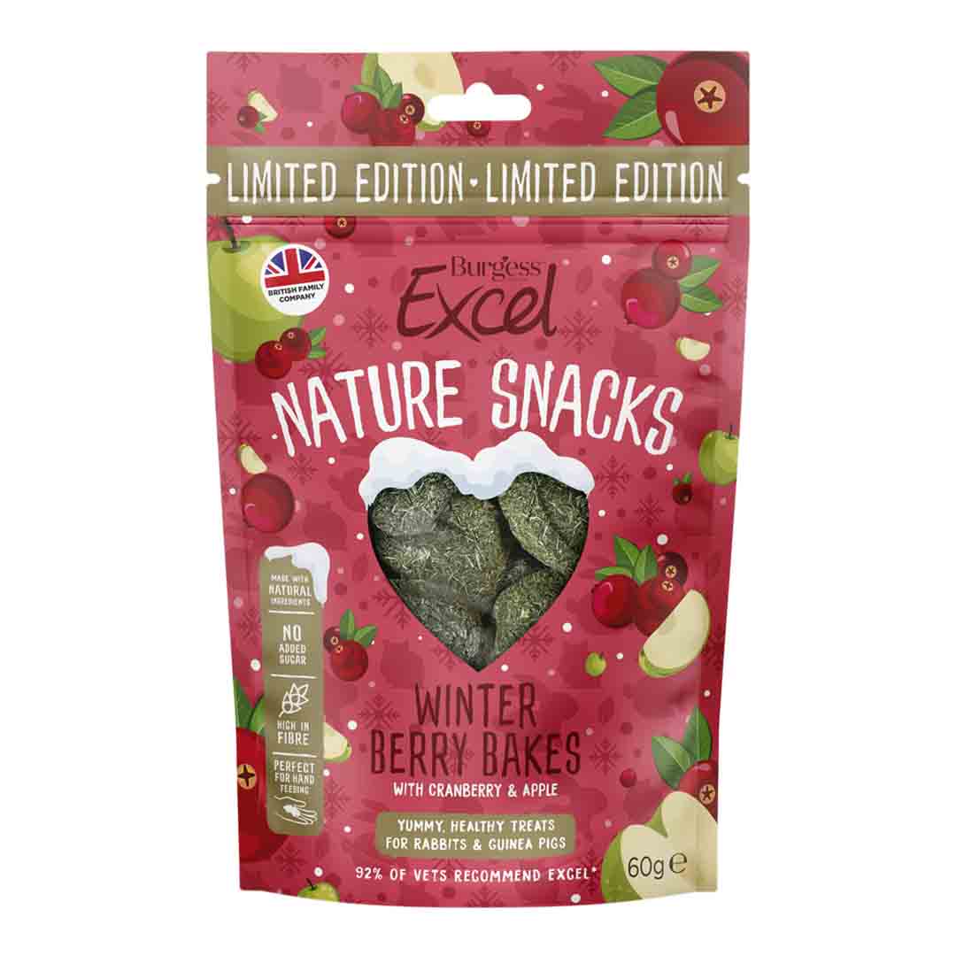 Burgess Excel Winter Berry Bakes Small Pet Treat, 60g