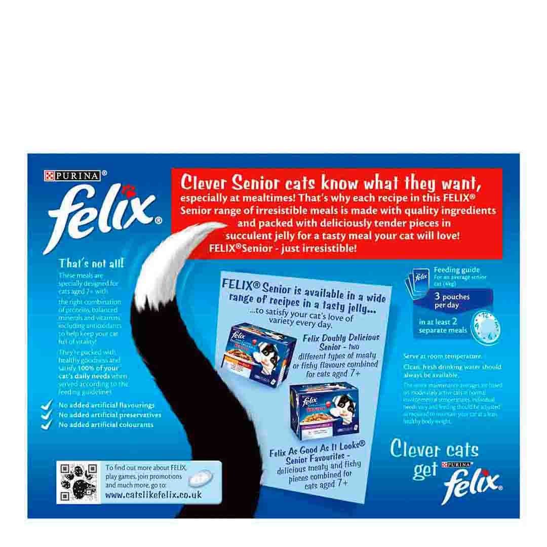 Felix Senior Cat Food Jelly Mixed Selection Pouch Multipack 12x100g