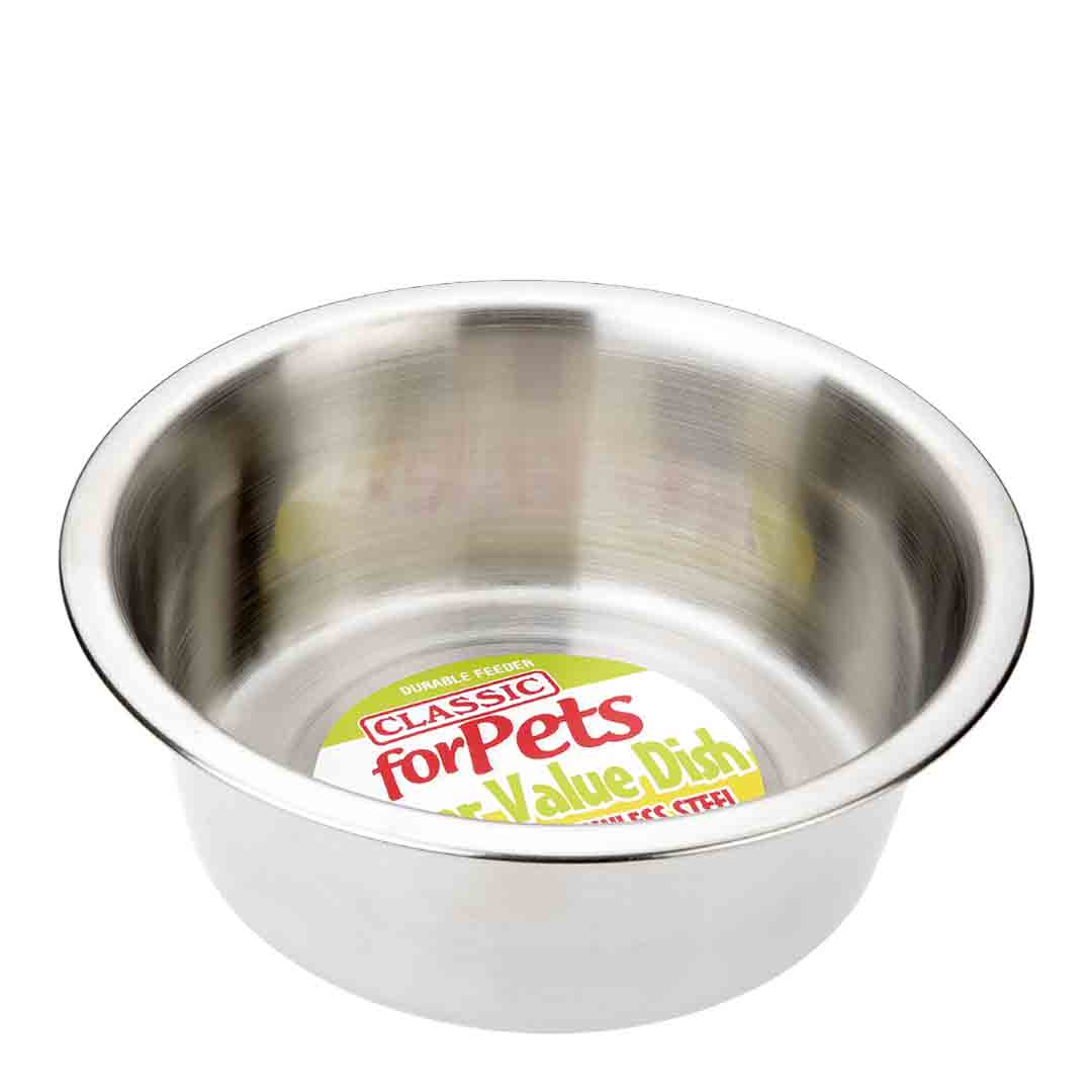 Classic Stainless Steel Dish Dog Bowl 1.9l, 21.5cm Diameter